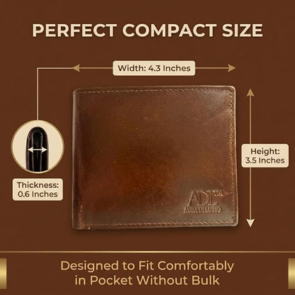 Leather Wallet & Keychain Combo Set for Men